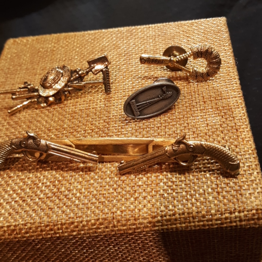 Men's  Vintage tie clamps (4) Anson, Fuller